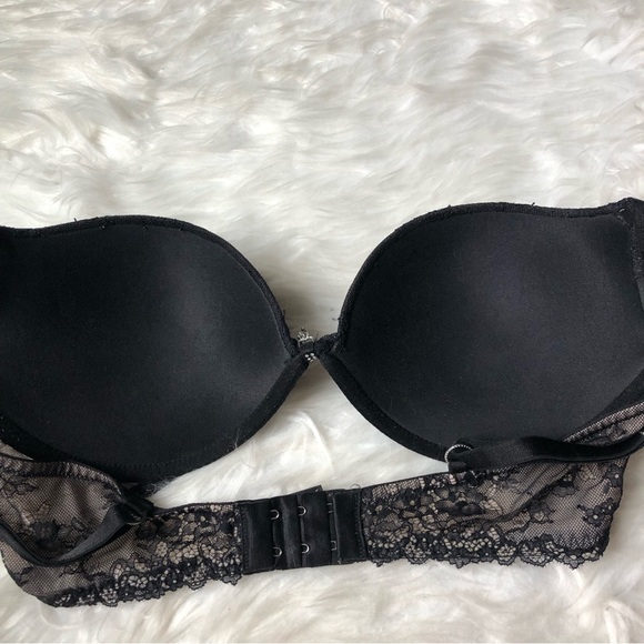 Victoria’s Secret Black Lace Padded Demi Wired Bra 34D - Picture 6 of 8